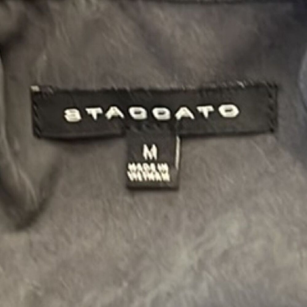 Staccato Jacket Womens Medium Gray Neutral Casual Moto Biker Emo‎ Grunge Edgy - Picture 6 of 7